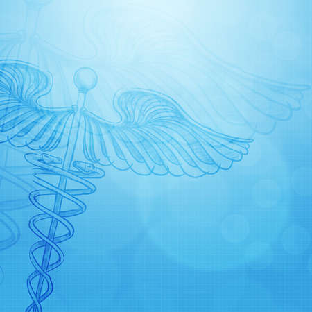 caduceus with abstract  medical concept backgroundの写真素材