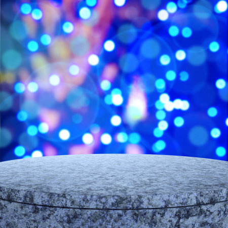 Empty table and blurred background for product presentationの写真素材