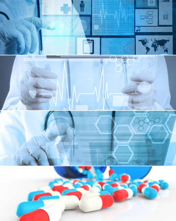 Collage of Various modern medical and helath care conceptの写真素材