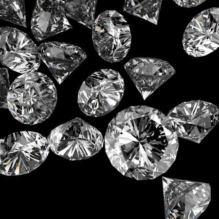 Diamonds 3d in composition as conceptの写真素材