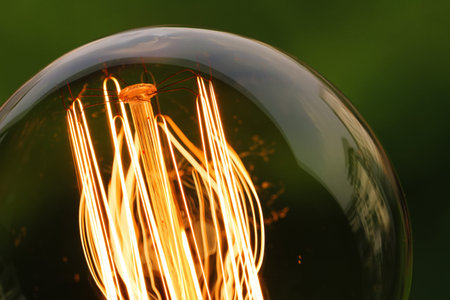 close up of vintage light bulb as creative concept