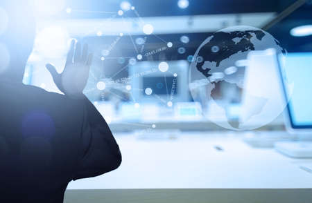 businessman working with modern technology as conceptの写真素材