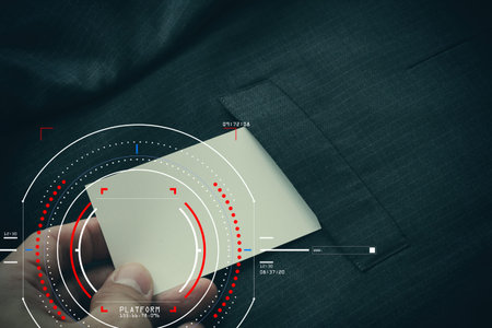 Concept of target focus digital diagram,graph interfaces,virtual UI screen,connections...