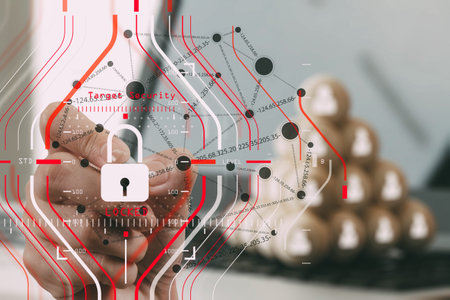 General Data Protection Regulation (GDPR) and Security concept.Computer Halogram target protection...