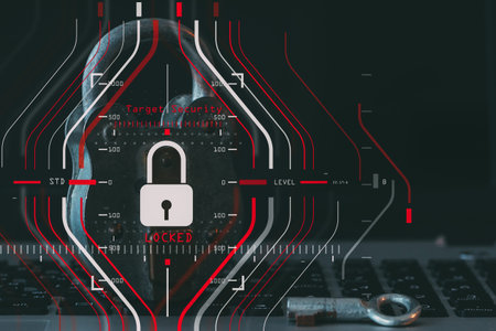 General Data Protection Regulation (GDPR) and Security concept.Computer Halogram target protection...