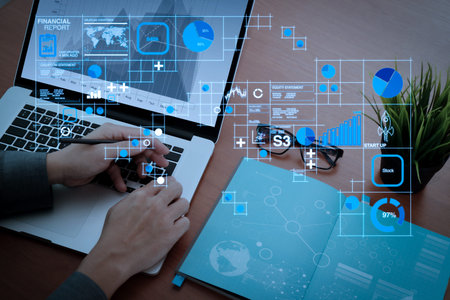 Financial report data of business operations (balance sheet and income statement and diagram) as...