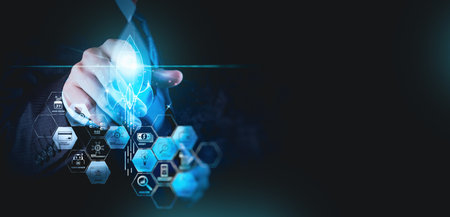 financial technology flowchart and basic income mining cryptocurrency with blockchain startup...