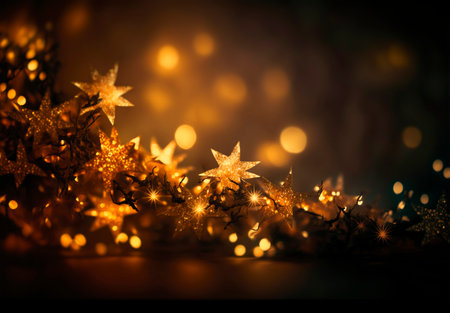 top view of festive Christmas wreath with baubles on dark background.の写真素材