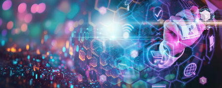 Metaverse digital cyber world technology concept businessman success working with his team as...