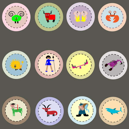 Twelve zodiak signs  illustration.のイラスト素材