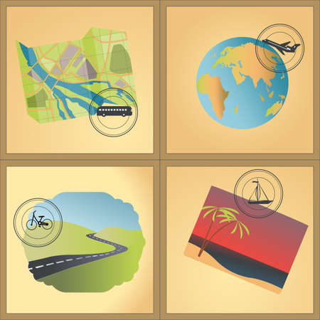 Travel  theme vintage vector illustration のイラスト素材