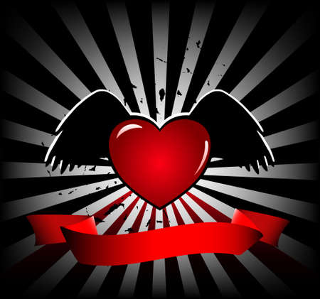 Flying Heart Valentines Day Designのイラスト素材