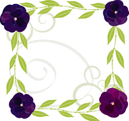 Vector Abstract Floral Frameのイラスト素材