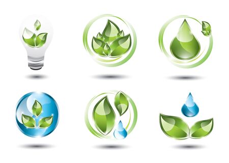 Eco icons setのイラスト素材