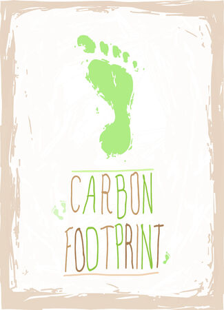 Green carbon footprintのイラスト素材