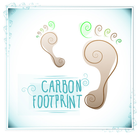 Floral carbon footprintのイラスト素材