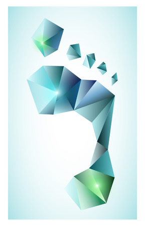 Polygonal footprintのイラスト素材