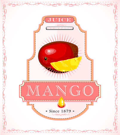 Mango juice product labelのイラスト素材