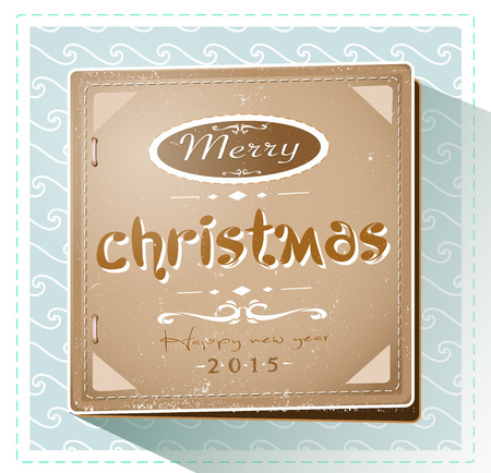 Vintage retro Christmas and New year 2015 cardのイラスト素材