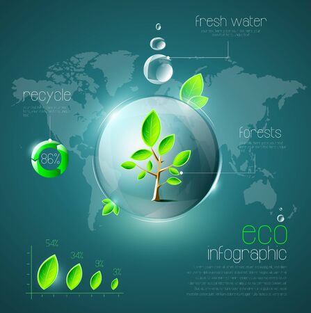 Eco infographic, structured and named layersのイラスト素材
