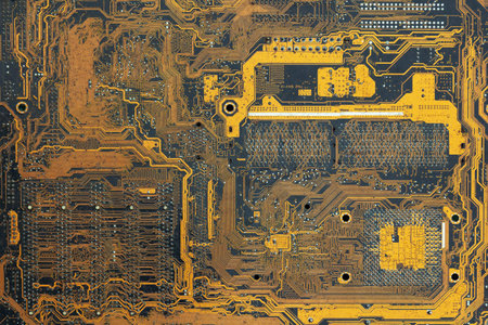Old computer chip, garbage disposal in a junkyard.