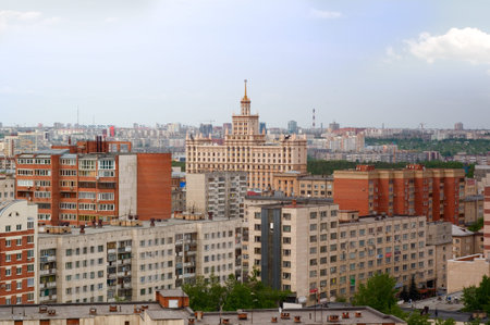 View of the Kurchatov and Central districtsの写真素材