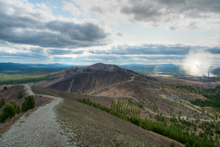 Mountain road to Karabashの写真素材