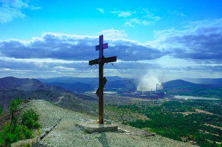 Pious cross on the mountain, Karabashのeditorial素材
