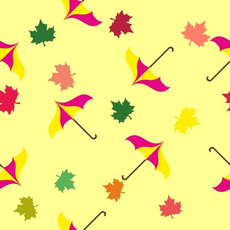 seamless with umbrella and leaves 2のイラスト素材