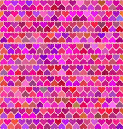 Seamless patterns with colored hearts . Vector illustration