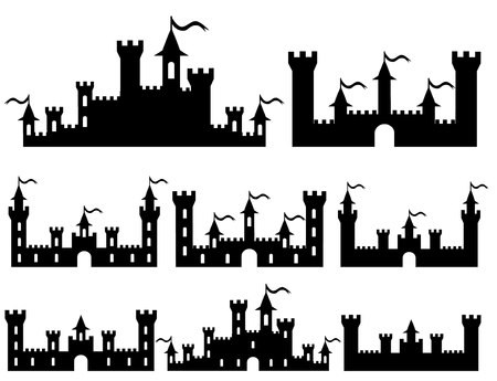 Fantasy castles for design. Vector illustrationのイラスト素材