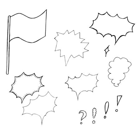 Hand-drawn Speech bubbles. Vector illustrationのイラスト素材