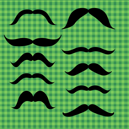 Set of mustache (mustache collection), retro style, vector illustrationのイラスト素材