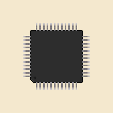 a microcontroller. CPU. Processor.  Isolated on white background. Vector illustrationのイラスト素材