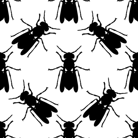 Seamless pattern with Wasp . hand-drawn Wasp . Vector illustrationのイラスト素材