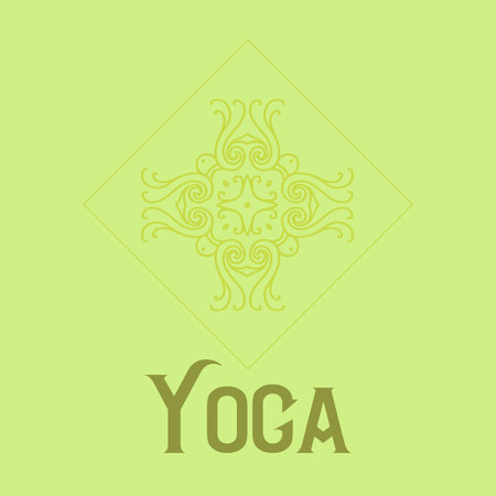 Simple logo with abstract curly symbol for yoga studio or yoga instructor. Company logo design. Vector illustrationのイラスト素材