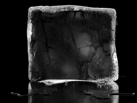 Ice block at black backgroundの写真素材