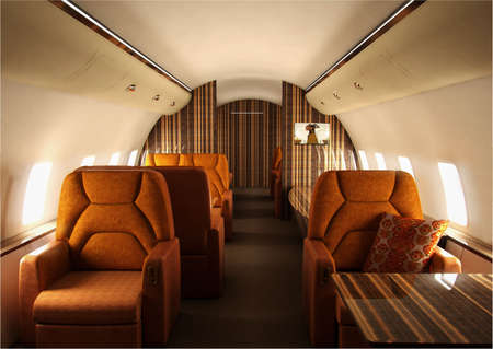 Private plane interior with custom designの写真素材