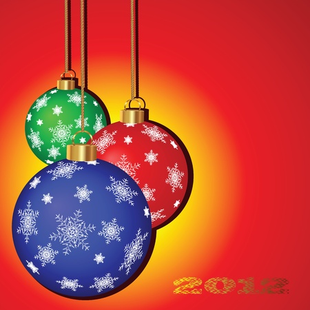 Christmas vector background with colorful festive balloonsのイラスト素材