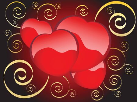 Dark romantic background with hearts on Valentine's Dayのイラスト素材