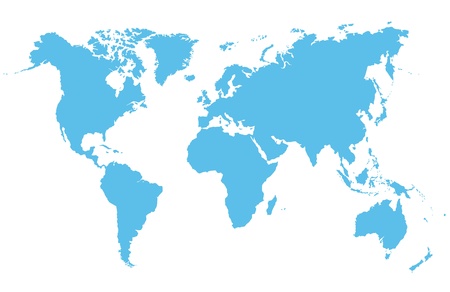 Detailed vector map of the world on a white background Detailed vector map of the world on a white background