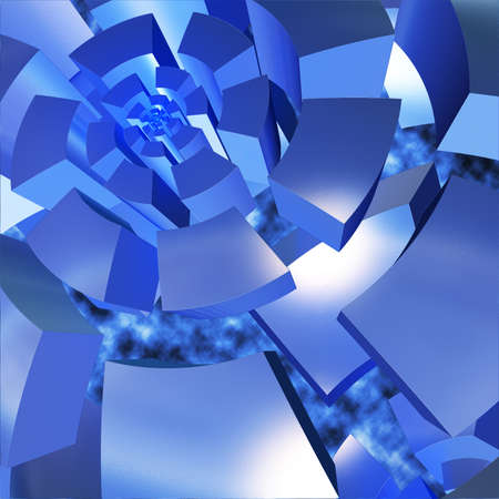 Abstract 3d illustration of a fantastic metal structuresの写真素材