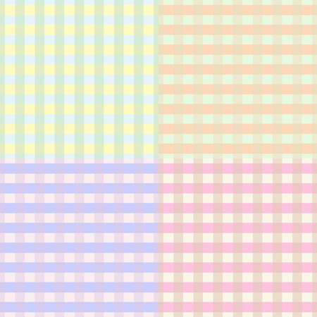 Seamless checkered pattern in light pastel colors and four different colorsのイラスト素材