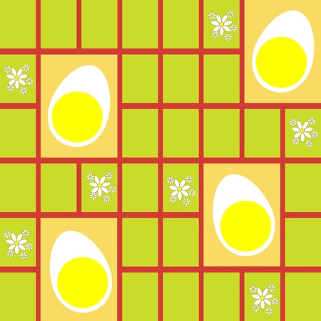 Easter celebration a seamless pattern with eggs and daisiesのイラスト素材