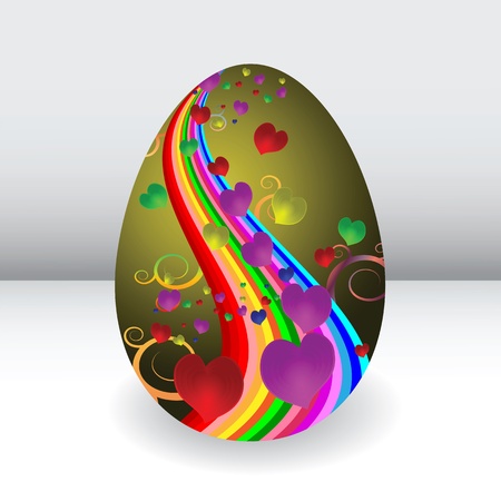Easter egg with a beautiful pattern on a white backgroundのイラスト素材