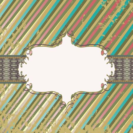 Frame in retro style with stripes and a place for textのイラスト素材
