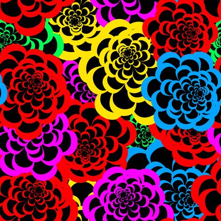 Seamless colorful floral pattern for your designのイラスト素材