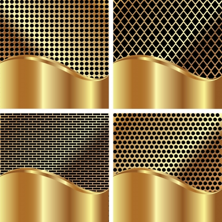 Set of gold backgrounds for your designのイラスト素材