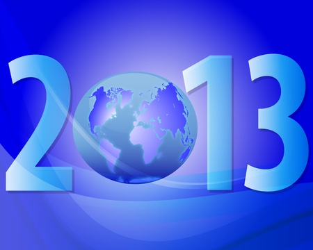 blue christmas background with the numbers 2013のイラスト素材
