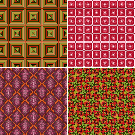 Set of seamless patterns with geometric shapesのイラスト素材